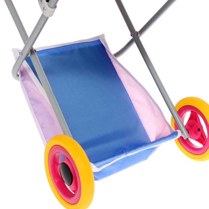 Коляска кукольная №10, цвет сиреневый с голубым