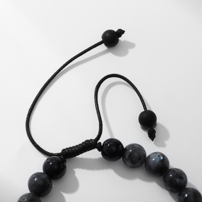 Браслет мужской «Череп» с бусинами на нити, цвет серый Браслет мужской «Череп» с бусинами на нити, цвет серый