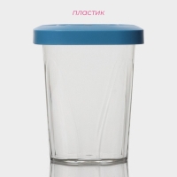 Набор банок для продуктов с вакуумом Доляна, 3 шт, 380 мл, 750 мл, 1,3 л, насос, цвет голубой