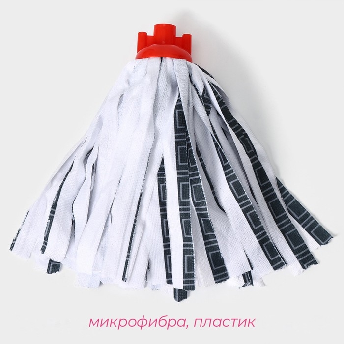 Насадка для швабры ленточная Доляна &laquo;Полоски&raquo;, микрофибра, 30&times;8&times;8 см, цвет МИКС