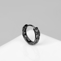 Моносерьга металл &laquo;Япония&raquo; резной дракон, цвет тёмно-серый