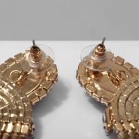 Серьги со стразами &laquo;Вечеринка&raquo; 5 рядов, цвет сине-белый в золоте