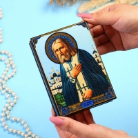 Шкатулка "Серафим Саровский&raquo;  10&times;14 см, лаковая миниатюра