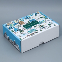 Коробка подарочная новогодняя складная &laquo;Город&raquo;, 30,7 х 22 х 9,5 см, Новый год