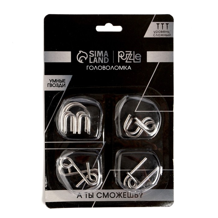 Набор металлических головоломок &laquo;Игры разума №4&raquo;,на блистере