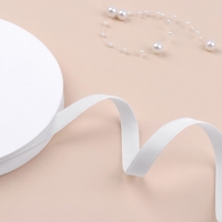 Лента бархатная, 10 мм, 18 ± 1 м, цвет белый №01 Лента бархатная, 10 мм, 18 ± 1 м, цвет белый №01