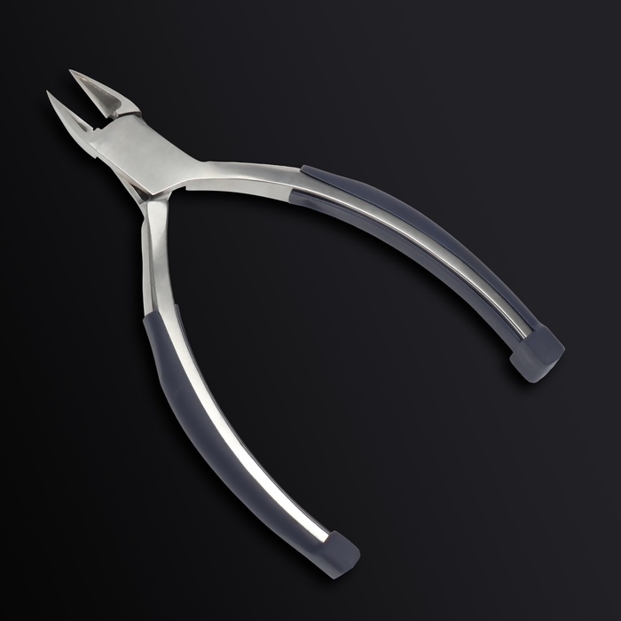 Кусачки педикюрные &laquo;Premium&raquo;, скрытая пружина, прорезиненные ручки, 12,3 см, длина лезвия - 13 мм, цвет серебристый/серый