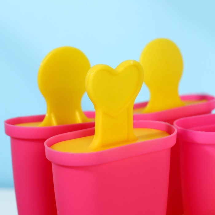 Форма для мороженого Доляна &laquo;Кьют&raquo;, 11&times;6&times;12 см, 4 ячейки, цвет прозрачный