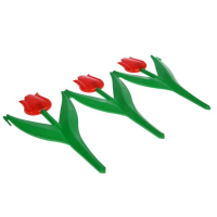 Ограждение декоративное, 30 &times; 225 см, 5 секций, пластик, красный цветок, &laquo;Тюльпан&raquo;