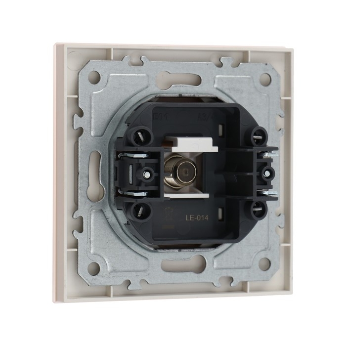 Розетка телевизионная одноместная TOT Matte Glass, скрытая, стекло, бежевая Розетка телевизионная одноместная TOT Matte Glass, скрытая, стекло, бежевая