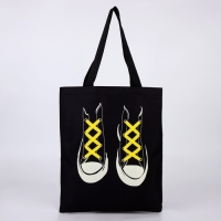 Шопер &laquo;Кеды&raquo;, 35 х 0,5 х 40 см, с лентой, чёрный