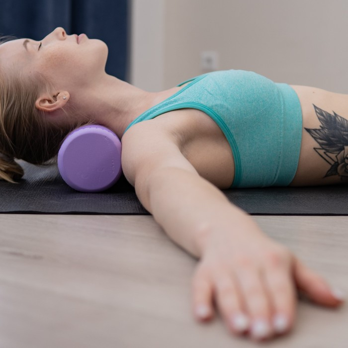 Ролик массажный Sangh, 30х9 см, цвет фиолетовый Ролик массажный Sangh, 30х9 см, цвет фиолетовый