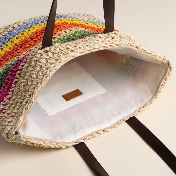 Сумка женская SL Home, ручное плетение, хлопок, длина ручек 28 см, 41&times;40 см
