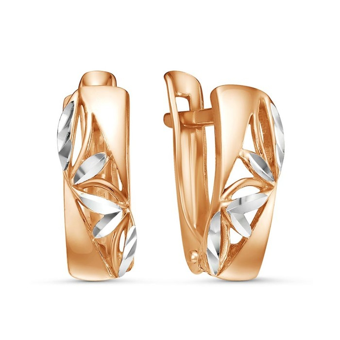 Серьги «Лепестки», розовое золочение Серьги «Лепестки», розовое золочение