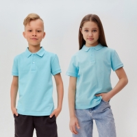 Футболка детская поло MINAKU: Basic line цвет голубой, рост 116