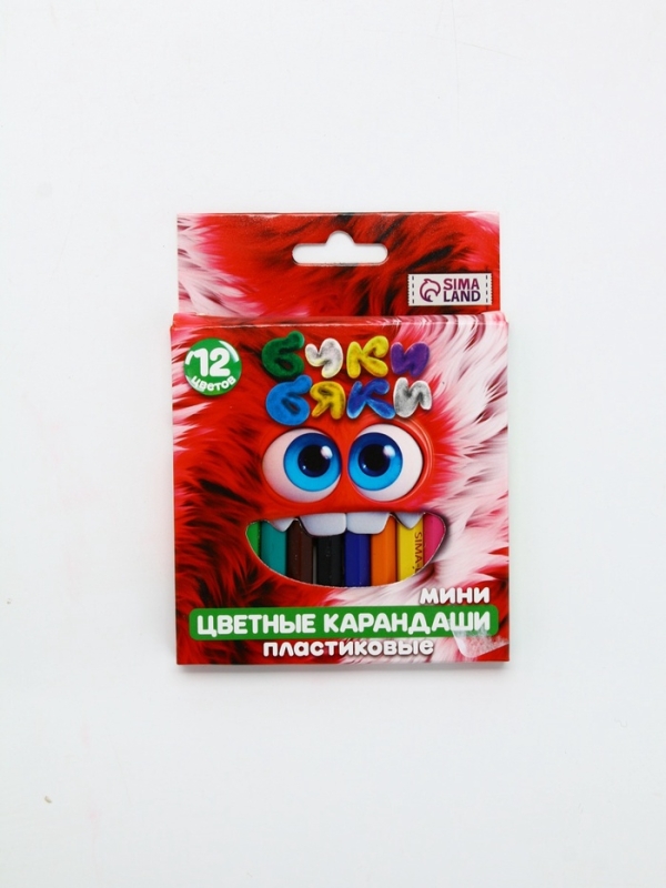 Цветные карандаши, 12цв мини, шестигранные БукиБяки Цветные карандаши, 12цв мини, шестигранные БукиБяки