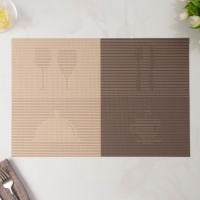 Салфетка сервировочная на стол &laquo;Ресторан&raquo;, 40&times;30 см, цвет коричневый
