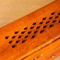 Пенал для благовония двойной с хранением, дерево шишам 30,5 см