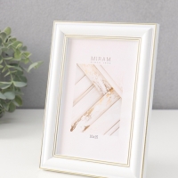 Фоторамка пластик "МИРАМ" 10х15 см, белый, золото Фоторамка пластик "МИРАМ" 10х15 см, белый, золото