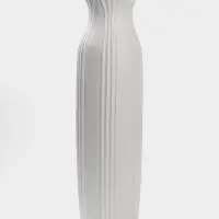 Ваза напольная керамика "Боливар" 61х15 см, белый