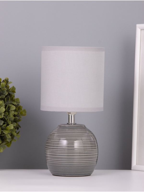 Лампа настольная "Бриз" 1х40Вт Е14 серый 13х13х25см