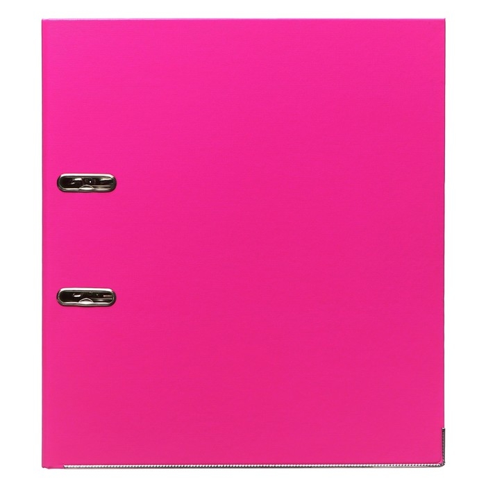 Папка-регистратор А4, 75 мм, Lamark, ПВХ, двухстороннее покрытие, металлическая окантовка, карман на корешок, собранная, розовый/бордовый