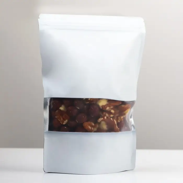 Пакет дой-пак, матовый, белый с окном, 14 х 20 х 4 см