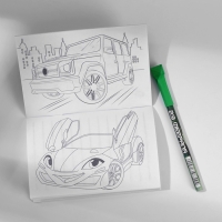 Блокнот с раскраской А6 и шариковая экоручка &laquo;Кот&raquo;