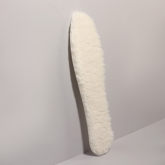 Стельки для обуви, утеплённые, двухслойные, р-р RU до 48 (р-р Пр-ля до 45), 30 см, пара, цвет белый