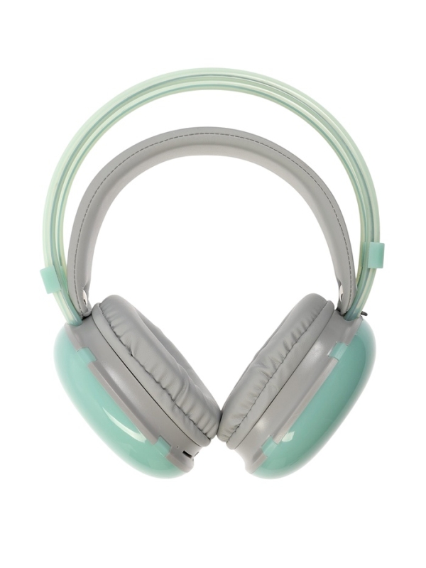 Наушники полноразмерные Mybit W-33, RGB подсветка, BT5.3, 800 мАч, Type-C, зелёные