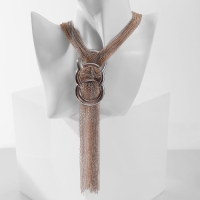 Колье &laquo;Авангард&raquo; водопад нитей, цвет серебряно-золотой, 56 см