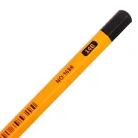 Карандаш угольный чёрный 14 В, корпус жёлтый