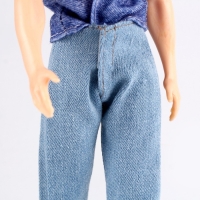 Джинсы для кукол мужчин, длина &mdash; 18 см, цвет голубой