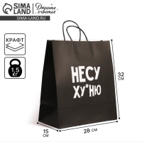 Пакет подарочный крафтовый, упаковка, &laquo;Неси неси&raquo;, 28 х 32 х 15 см