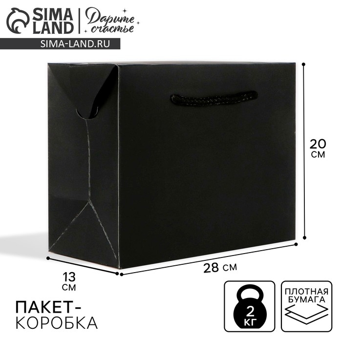 Пакет&mdash;коробка &laquo;Чёрный&raquo;, 28&times;20&times;13 см