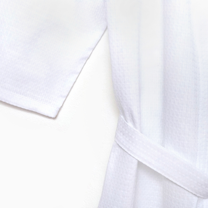 Халат вафельный мужской Экономь и Я рукав 3/4 цвет белый размер 54-56, 100% хлопок, 200 г/м2