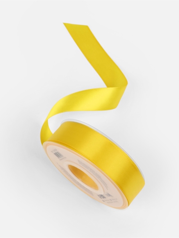 Лента атласная двухсторонняя № 0645 25мм*25&plusmn;1м жёлтый TR