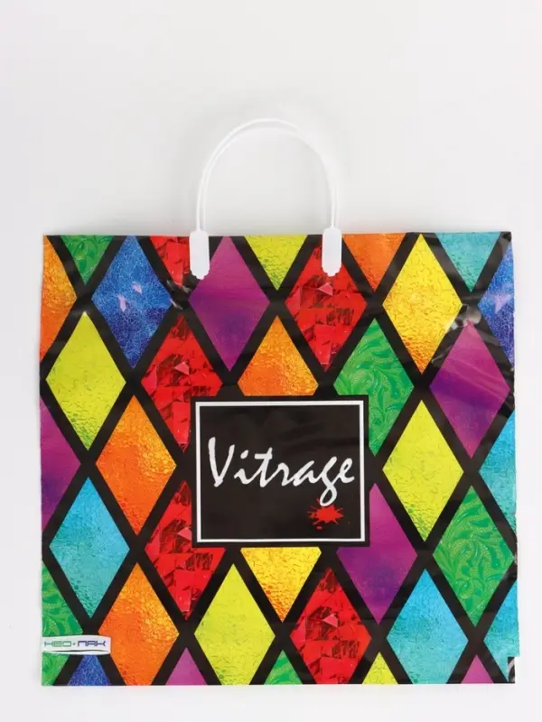 Пакет "Витраж, полиэтиленовый, пластиковая ручка 37х35 см 90 мкм