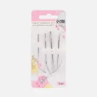 Иглы швейные для ремонтных работ, d=1 / 1.5 / 2 мм, 4.5 / 6.2 / 7.1 см, 5 шт.