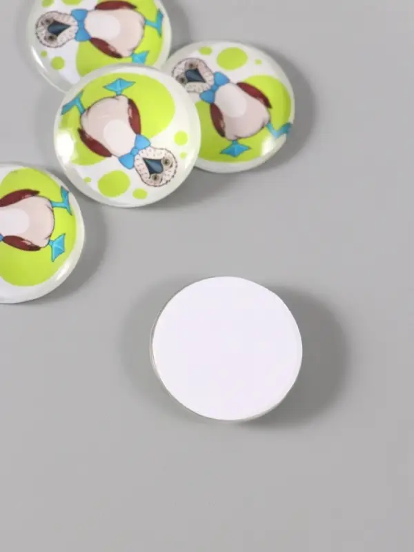 Кабошон стекло для творчества "Круг. Олуша" 3х3 см