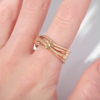 Кольцо &laquo;Тренд&raquo; нити, цвет золото, безразмерное