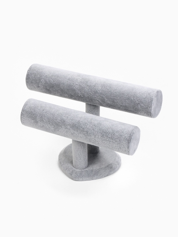 Подставка для часов, браслетов, двухуровневая, сердце, 26&times;11&times;18 см, d=5 см, цвет серый