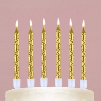 Свечи для торта, золото, 12 шт., 11 х 0,5 см