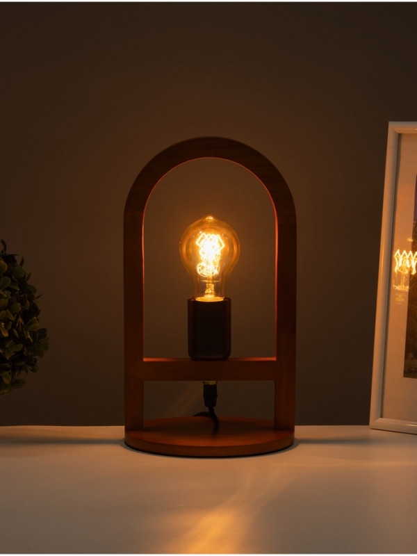 Лампа настольная BayerLux ЭКО "Клот" 1х40Вт Е27 коричневый 17х17х30см