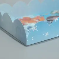 Коробка для кондитерских изделий с пластиковой крышкой &laquo;Зайка и белочка&raquo;, 10.5 х 21 х 3 см