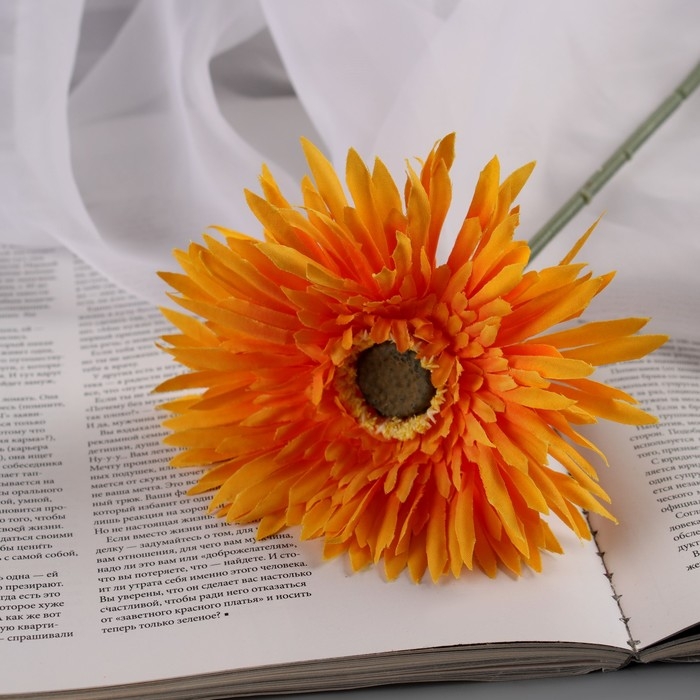 Цветы искусственные Цветы искусственные "Хризантема люкс" d-11см, 40 см, оранжевый