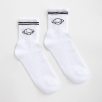 Носки мужские MINAKU &laquo;Планета&raquo;, цвет белый, р-р 42-43 (29 см)