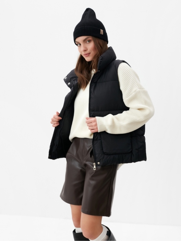 Жилет женский с воротником MIST, р.44, черный Жилет женский с воротником MIST, р.44, черный