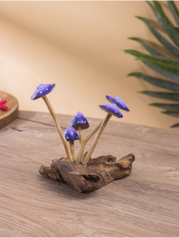 Сувенир "Грибочки" дерево, 15х10х16 см, цв. сиреневый