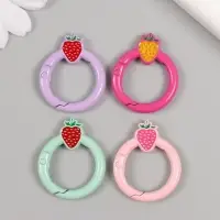 Карабин металл &laquo;Круг. Ягодка&raquo;, 3.2&times;2.6 см, МИКС